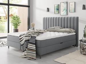 Kontinentální manželská postel 140x200 AMADORA - šedá + topper ZDARMA