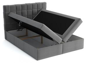 Kontinentální manželská postel 180x200 WARNOW 1 - tmavá šedá + topper ZDARMA