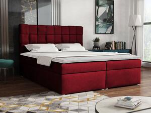 Kontinentální manželská postel 180x200 WARNOW 1 - červená + topper ZDARMA