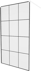 MEXEN - Kioto zástěna sprchová volně stojící, 100 x 200 cm, transparentní/černá 8 mm, bílá - 800-100-002-20-77