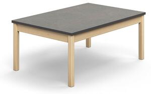 AJ Produkty Stůl DECIBEL, 1200x800x530 mm, akustické linoleum, bříza/tmavě šedá