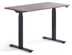 AJ Produkty Výškově nastavitelný stůl NOVUS, 1200x600 mm, černá podnož, jílově šedá deska
