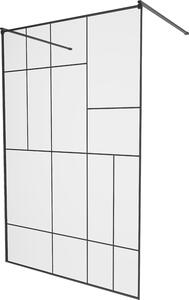 MEXEN - Kioto zástěna sprchová samostatně stojící 100 x 200 cm, transparentní/černá 8 mm, černá - 800-100-002-70-78