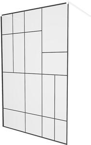 MEXEN - Kioto zástěna sprchová volně stojící, 100 x 200 cm, transparentní/černá 8 mm, bílá - 800-100-002-20-78