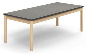 AJ Produkty Stůl DECIBEL, 1800x800x590 mm, akustické linoleum, bříza/tmavě šedá