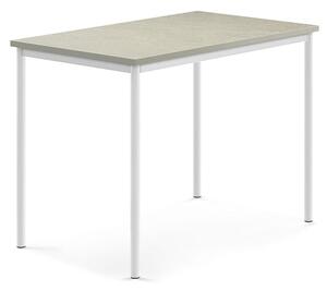 AJ Produkty Stůl SONITUS, 1200x800x900 mm, bílé nohy, deska s linoleem, šedá