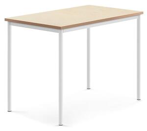 AJ Produkty Stůl SONITUS, 1200x800x900 mm, bílé nohy, deska s linoleem, béžová