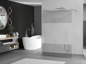 MEXEN - Kioto zástěna sprchová samostatně stojící 110 x 200 cm, transparentní/mléčné sklo 8 mm, chrom - 800-110-002-01-35