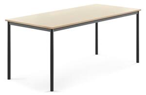 AJ Produkty Stůl BORÅS, 1800x800x720 mm, antracitově šedé nohy, HPL deska, bříza