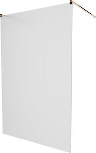 MEXEN - Kioto zástěna sprchová samostatně stojící 100 x 200 cm, mléčné sklo 8 mm, růžově zlatá - 800-100-002-60-30