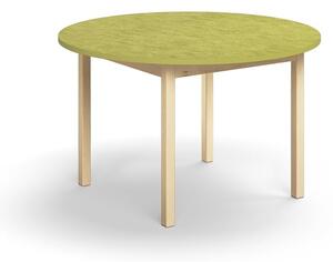 AJ Produkty Stůl DECIBEL, Ø1200x720 mm, akustické linoleum, bříza/limetkově zelená