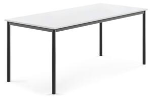 AJ Produkty Stůl BORÅS, 1800x800x720 mm, antracitově šedé nohy, HPL deska, bílá