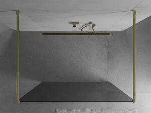 MEXEN - Kioto zástěna sprchová samostatně stojící 100 x 200 cm, grafit, zlatá - 800-100-002-50-40