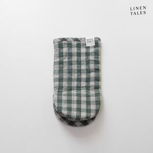 Lněná kuchyňská rukavice Forest Green Gingham – Linen Tales