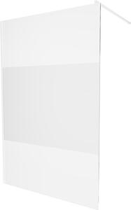 MEXEN - Kioto zástěna sprchová 80 x 200 cm, transparentní/mléčné sklo 8 mm, bílá - 800-080-101-20-35