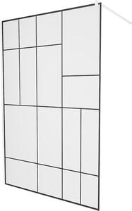MEXEN - Kioto zástěna sprchová 70 x 200 cm, transparentní/černá 8 mm, bílá - 800-070-101-20-78
