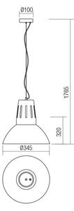 Redo 01-1281 - Lustr na lanku PEEP 1xE27/42W/230V pr. 34,5 cm černá
