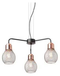 Redo 01-1579 - Lustr na lanku EDISON 3xE27/42W/230V pr. 53 cm černá/měděná