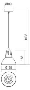 Redo 01-1279 - Lustr na lanku PEEP 1xE27/42W/230V pr. 16,5 cm černá