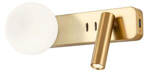 Redo 01-2992 - LED Nástěnné svítidlo OASIS LED/3W/230V+1xG9/10W USB CRI 90 bronz