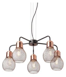 Redo 01-1580 - Lustr na lanku EDISON 5xE27/42W/230V pr. 53 cm černá/měděná