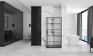 Rea - Concept sprchový kout s posuvnými dveřmi 80 x 80 cm, černý profil - čiré sklo 5mm, REA-K5479
