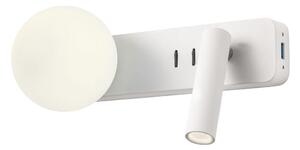 Redo 01-2991 - LED Nástěnné svítidlo OASIS LED/3W/230V+1xG9/10W USB CRI 90 bílá