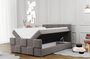 Boxspringová postel MARGARETA - 140x200, šedá