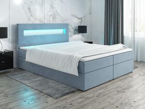 Čalouněná postel s osvětlením LILLIANA 3 - 200x200, modrá