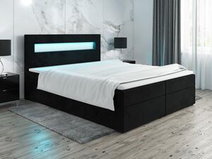 Čalouněná postel s osvětlením LILLIANA 3 - 200x200, černá