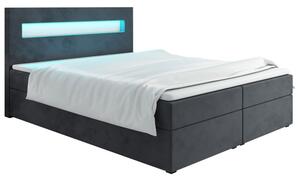 Čalouněná postel s osvětlením LILLIANA 3 - 200x200, šedá