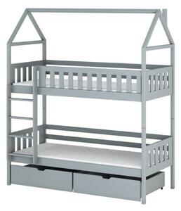 Domečková postel s úložným prostorem DALILA - 90x200, šedá