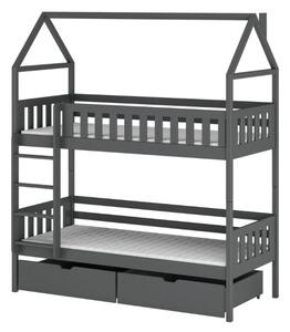 Domečková postel s úložným prostorem DALILA - 90x200, grafit