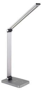 Stolní lampa Platinet 10 W, bezdrátové nabíjení + USB, stříbrná