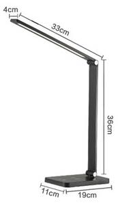 Stolní lampa Platinet 10 W, bezdrátové nabíjení + USB, stříbrná