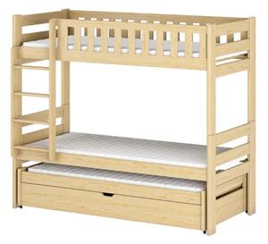 Patrová postel s přistýlkou PRISKA - 90x200, borovice