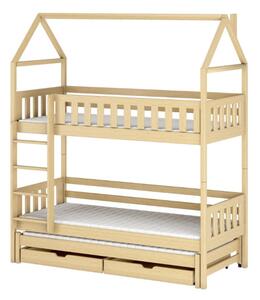 Domečková postel s úložným prostorem SAVETA - 80x180, borovice