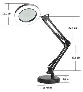 Stolní lampa Platinet Magnify 10 W, lupa, černá