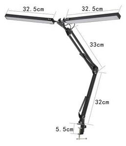 Stolní lampa Platinet Flexy 20 W, 2 ramena + klip, černá