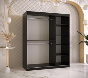 Prostorná šatní skříň s posuvnými dveřmi MARIEM 3 - šířka 150 cm, černá