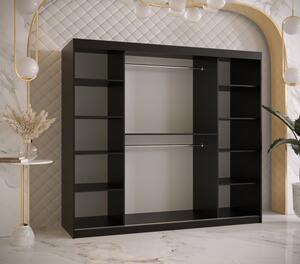 Šatní skříň s posuvnými dveřmi SUZAN 1 - šířka 200 cm, černá