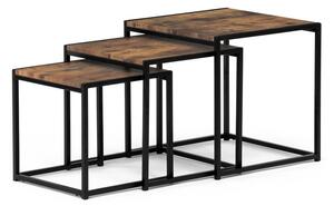 Přístavný stolek GIRONA staré dřevo/černá