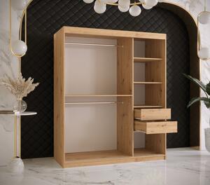 Šatní skříň s posuvnými dveřmi MAYA 2 - šířka 150 cm, dub artisan