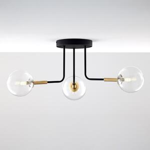 Jupiter 2039 - Lustr na tyči BURANO 3xG9/10W/230V černá/zlatá/čirá