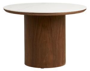Kulatý konferenční stolek s keramickou deskou v tmavě přírodní barvě ø 60 cm Noli – House Nordic