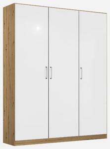 ŠATNÍ SKŘÍŇ S OTOČNÝMI DVEŘMI, dub artisan, vysoce lesklá bílá, 136/197/54 cm Rauch Möbel - Šatní skříně, Online Only