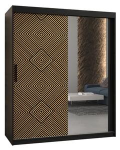 Prostorná šatní skříň s posuvnými dveřmi MARIEM 3 - šířka 150 cm, černá
