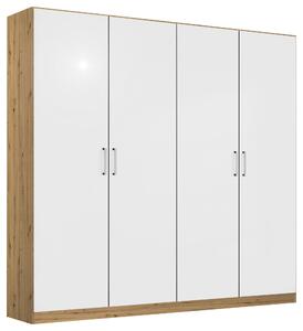 ŠATNÍ SKŘÍŇ S OTOČNÝMI DVEŘMI, dub artisan, vysoce lesklá bílá, 181/197/54 cm Rauch Möbel - Šatní skříně, Online Only
