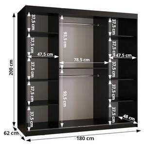 Víceúčelová skříň POLINA 3 - šířka 180 cm, černá