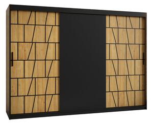 Prostorná šatní skříň MELINA 1 - šířka 250 cm, černá